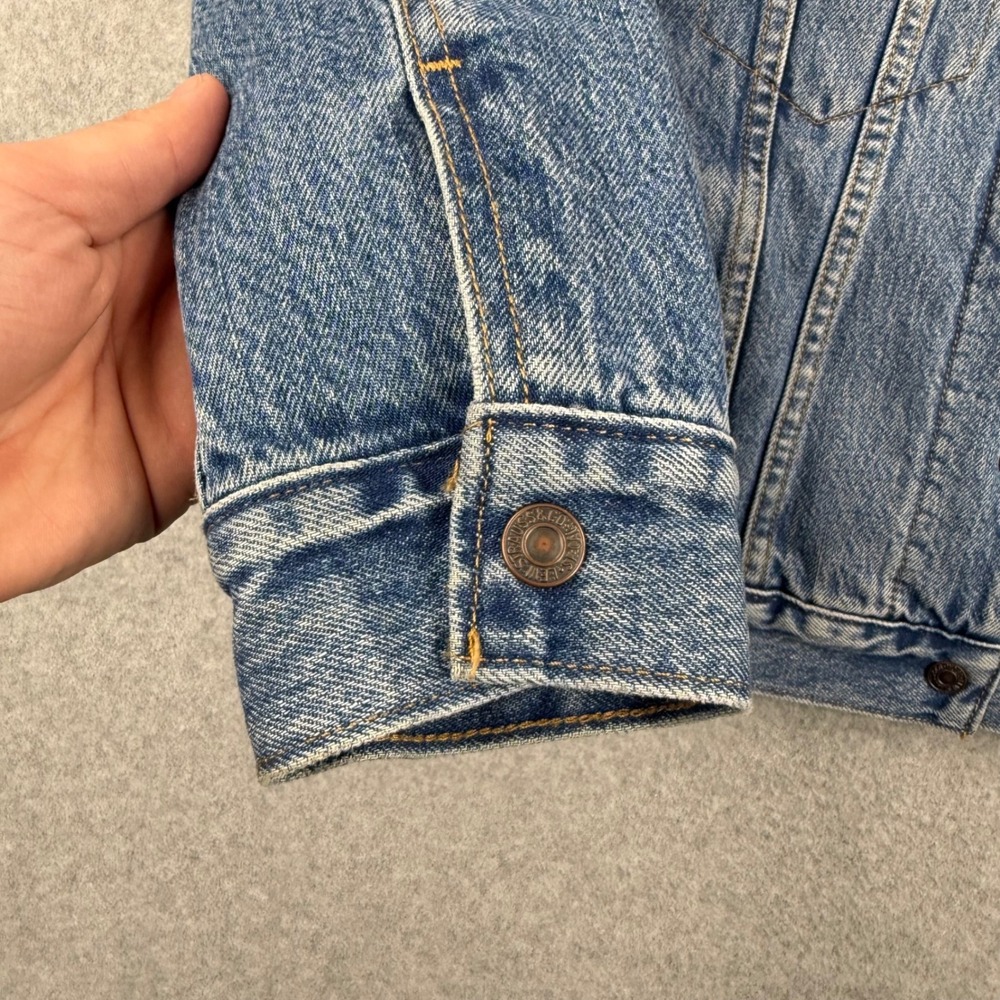 Levis Jacket Mens Small Blue Denim Sherpa Lined Trucker Type III Snap Button - Picture 6 of 16